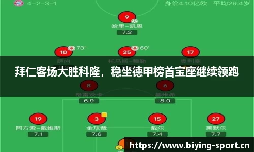 拜仁客场大胜科隆，稳坐德甲榜首宝座继续领跑
